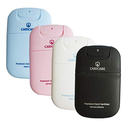 CARICARE Hand Sanitizer Spray - Set of 4 Moisturizing Hand Sanitizers - Travel Alcohol-Based Hand Sanitizer - Moisturizing Hand Sanitizer Spray with Aloe Vera Green Tea and Grapefruit Seeds Extract