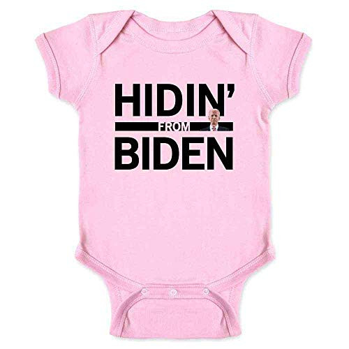 Pop Threads Hidin from Biden 2020 Election Funny Campaign Pink 6M Infant Baby Boy Girl Bodysuit