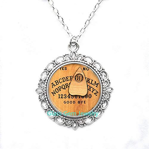 Ouija Board Necklace Ouija Board Pendant Ouija Board Jewelry Antique Spirit Board Necklace Witch Spirit World Charming Board WitchcraftQ0299 -Y1-
