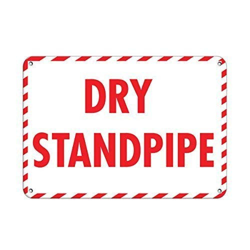 Warning Sign Dry Standpipe Hazard Sign Fire Sign Road Sign Business Sign 8X12 Inches Aluminum Metal Tin Sign