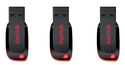 SanDisk 32GB Cruzer Blade USB 2.0 Flash Drive -SDCZ50-032G- Pack of 3