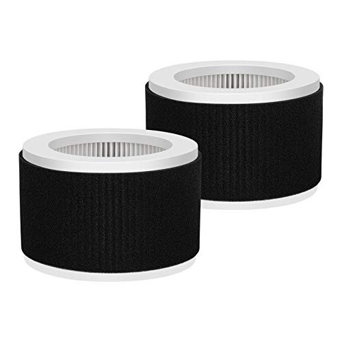 iSingo 2-Pack EPI810 HEPA Filter Replacement Compatible for KOIOS and MOOKA EPI810 Air Purifier 3 Stage Filtration Include True HEPA Filter and Activated Carbon Filter