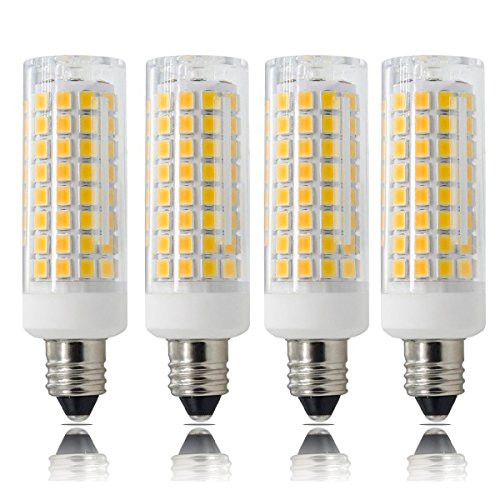 LED E11 Light Bulb, All-New (102LEDs) E11 Led Bulbs, 7W 75W Equivalent, Dimmable,E11 Mini Candelabra Base, JD T3/T4 360 Degree Beam Angle for Indoor Decorative Lighting,4-Pack (Warm White)