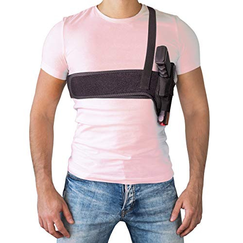 JIEDE Deep Concealment Shoulder Holster Universal Underarm Gun Holster for Subcompact and Compact Pistols Fits Glock 17 19 26 42 43 M and P Shield 9mm S and W Bodyguard Revolver