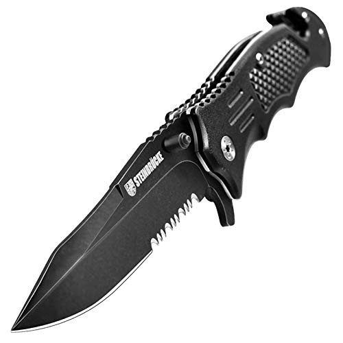 Steinbrucke Pocket Knife EDC Knife - 3.4 Blade High Performance Stainless Steel 8Cr13Mov Reversible Clip Folding Knife for Outdoor Hunting Camping Survival and EDC
