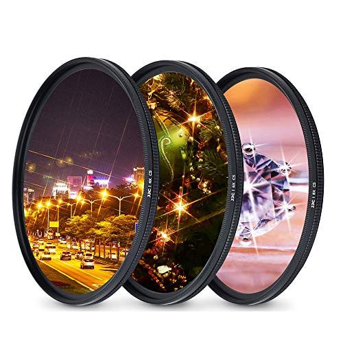 JJC 49mm Variable Star Filter Set for Canon EOS M50 M5 M6 Mark II M200 M100 with Canon EF-M 15-45mm Kit Lens and Other 49mm Thread Lens 4 Points 6 Points 8 Points Cross Screen Starburst Filter Kit