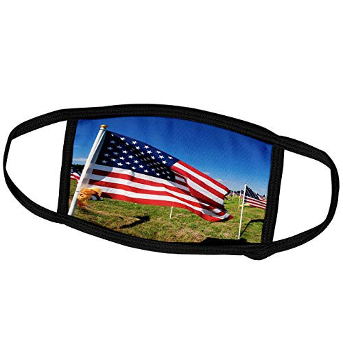 Lplpol Month Mask - Danita Delimont - Flags - USA Washington Aberdeen. A Display of American Flags in a Field. - Dust Mask Outdoor Protective Mask