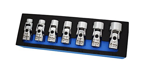 Astro Pneumatic Tool 74307 6 Point SAE 3/8" Drive Flex Socket Set