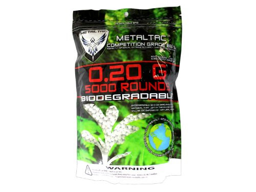 MetalTac Airsoft BBS Bio-Degradable .20g Perfect Grade High Precision 6mm BB Pellets -Bag of 5000 Rounds-