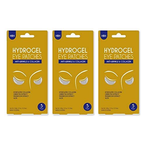 LUKE Korea Hydrogel under eye patches Collagen Aloe Green Tea eye masks-15 pairs- Anti-wrinkle and Moisturizing under eye pads for wrinkles