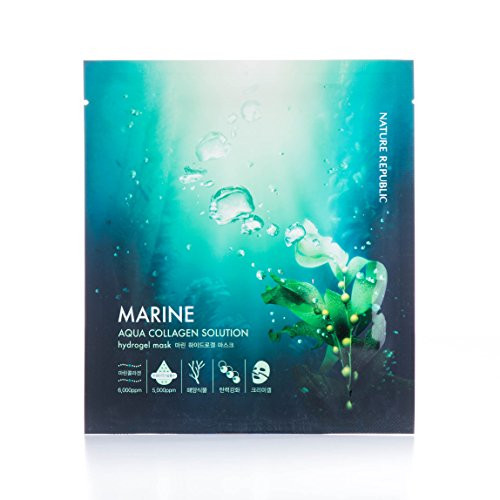 Nature Republic Aqua Collagen Solution Hydro Gel Mask Marine 4 Count