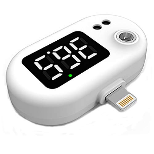 Portable Mini Cell Phone USB Infrared Thermometer LED Digital Display Non-Contact Temperature for All Smart Mobile Phone Type-C/iOS/Android Devices Intelligent Thermometer -iOS-