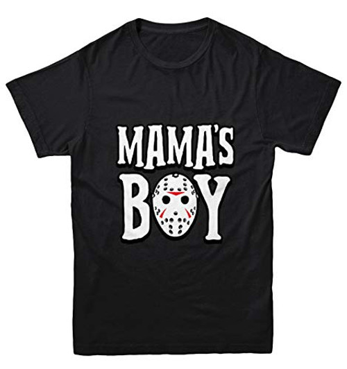 Mamas Boy - Jason Hockey Mask Halloween Youth T-Shirt -Black X-Small- Mamas Boy - Jason Hockey Mask Halloween Youth T-Shirt -Black X-Small-