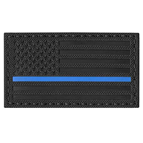 Blackout Infrared IR USA American Flag 3.5x2 Thin Blue Line SWAT Tactical Morale Fastener Patch