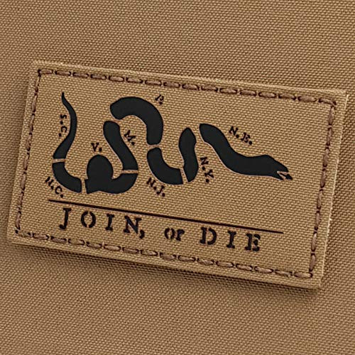 Coyote Brown Tan IR Join Or Die 2x3.5 Snake Cartoon Benjamin Franklin US Independence Tactical Morale Touch Fastener Patch
