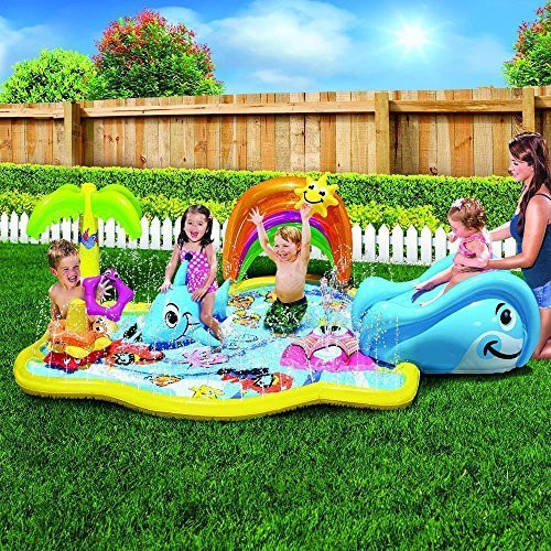 Kid's Summer Fun Backyard Play Toddler Banzai Baby Sprinkles Splish Splash Water Park Sprinkling Activity Center