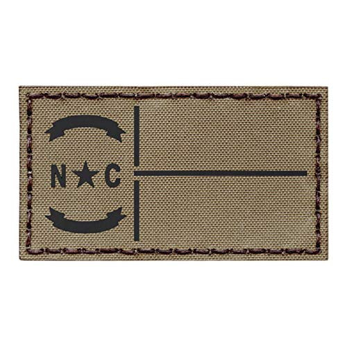 IR Tan North Carolina State Flag Coyote Brown 2x3.5 Infrared IFF Tactical Morale Fastener Patch IR Tan North Carolina State Flag Coyote Brown 2x3.5 Infrared IFF Tactical Morale Fastener Patch