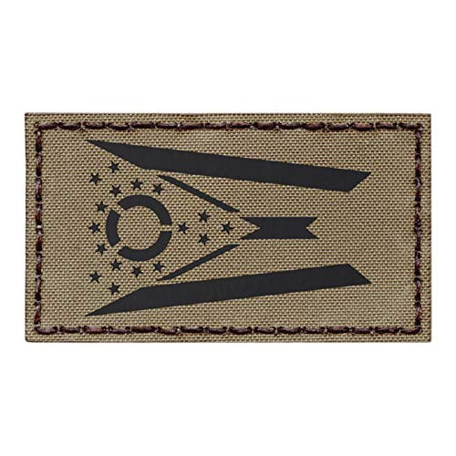 IR Tan Ohio State Flag Coyote Brown 2x3.5 Infrared IFF Tactical Morale Hook and Loop Patch IR Tan Ohio State Flag Coyote Brown 2x3.5 Infrared IFF Tactical Morale Hook and Loop Patch