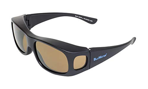 BluWater Polarized Lidz Series Sunglasses with Matte Black Frames and Brown Lenses