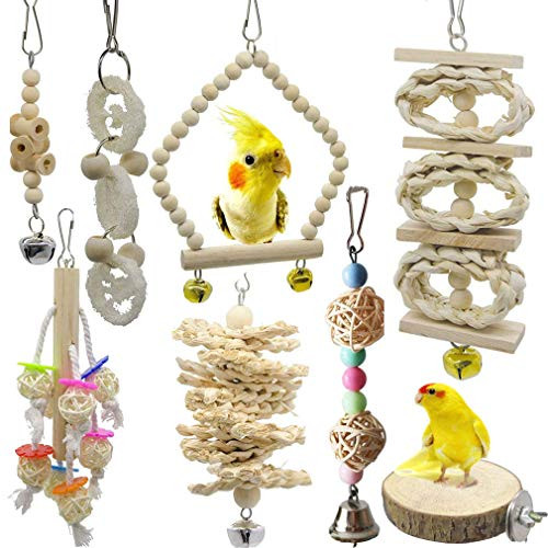 VolksRose 8 Packs Bird Swing Chewing Toys Hanging Birds Cage Stand Toys Parrot Hammock Bell Toys Suitable for Small Parakeets Cockatiels Conures Finches Budgie Macaws Parrots Love Birds VolksRose 8 Packs Bird Swing Chewing Toys Hanging Birds Cage Stand Toys Parrot Hammock Bell Toys Suitable for Small Parakeets Cockatiels Conures Finches Budgie Macaws Parrots Love Birds