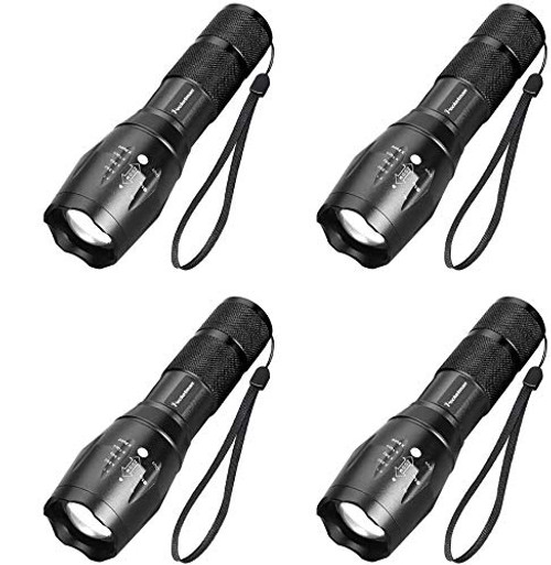 LED Tactical Flashlight Super Bright 2000 Lumen LED Flashlights Portable Outdoor Water Resistant Torch Light Zoomable Flashlight with 5 Light Modes?4Pack LED Tactical Flashlight Super Bright 2000 Lumen LED Flashlights Portable Outdoor Water Resistant Torch Light Zoomable Flashlight with 5 Light Modes?4Pack