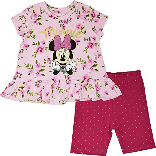 Disney Minnie Mouse Toddler Girls T-Shirt and Bike Shorts Set 3T Disney Minnie Mouse Toddler Girls T-Shirt and Bike Shorts Set 3T
