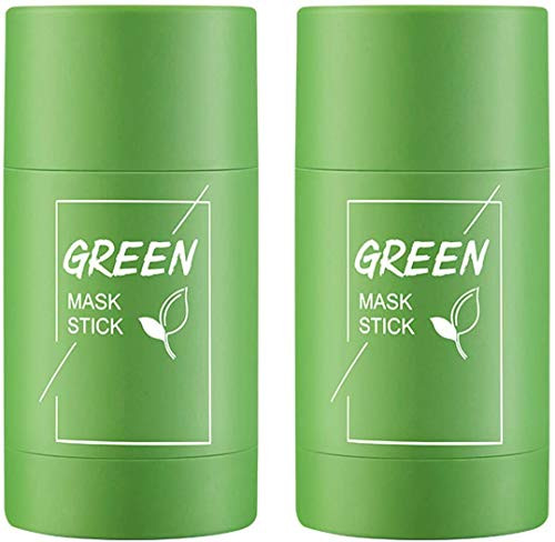 Green Tea Purifying Clay Stick Mask The Green Tea Exfoliating Mask Removes Blackheads And Deep Cleansing Oil Control And Anti-Acne Solid And Fine Suitable for All Skin Types -2PcsGreen tea-