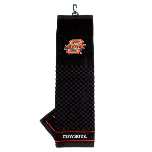 Team Golf NCAA Oklahoma State Cowboys Embroidered Golf Towel Checkered Scrubber Design Embroidered Logo Team Golf NCAA Oklahoma State Cowboys Embroidered Golf Towel Checkered Scrubber Design Embroidered Logo