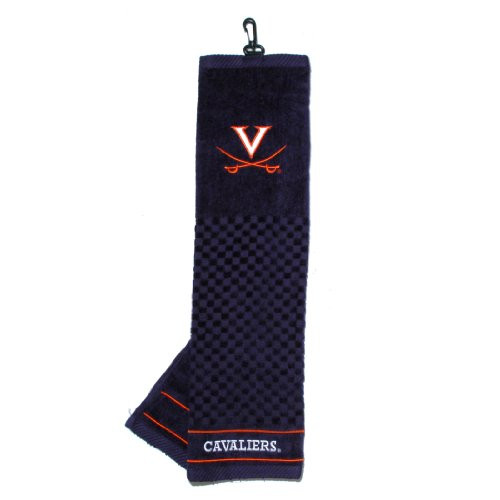 Team Golf NCAA Virginia Cavaliers Embroidered Golf Towel Checkered Scrubber Design Embroidered Logo