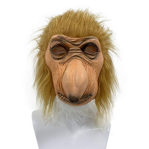 Proboscis Monkey Latex Mask Novelty Realistic Gorilla Head Halloween Cosplay Party Costume Yellow