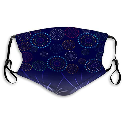 GIRDEAR Unisex Face Mask Reusable Masks Fireworks Display for New Year and All celebrat Outer Covers