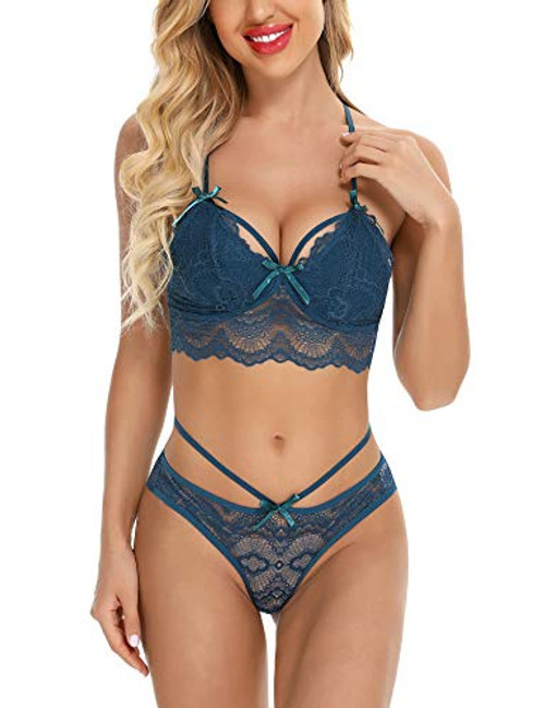 Sexy Lingerie for Women Lace Babydoll Bodysuit 2 Piece Sexy Bra and Panty Sets Dark Green Sexy Lingerie for Women Lace Babydoll Bodysuit 2 Piece Sexy Bra and Panty Sets Dark Green