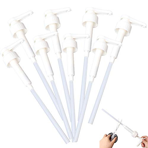 8 Pieces Dispenser Pump White Coffee Syrup Pump Syrup Bottle Pump for Bottles Coffee Syrups Snow Cones and Flavorings