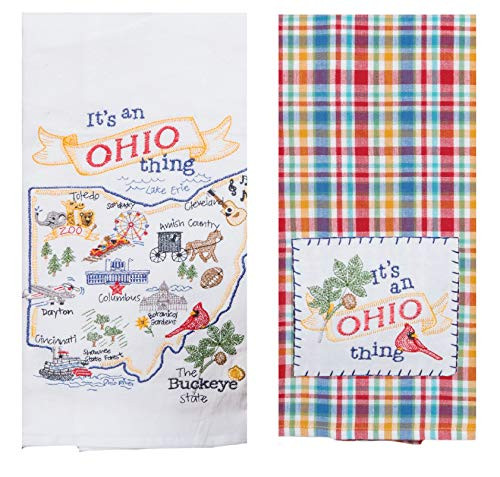2 Piece Kay Dee Home State of Ohio Embroidered Kitchen Towel Bundle 2 Piece Kay Dee Home State of Ohio Embroidered Kitchen Towel Bundle
