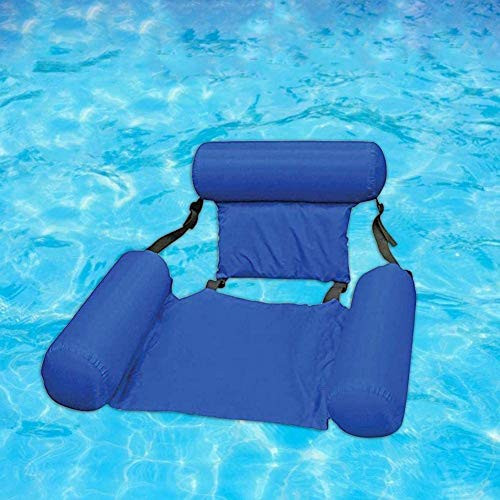 DOCHI QUEEN Water Floating Hammock Swimming Pool Float Lounge4-in-1 Multi-Purpose Pool Hammock Pool Chair Portable Water Hammock Inflatable Rafts Floating Chair for Adults and Kids -Blue- DOCHI QUEEN Water Floating Hammock Swimming Pool Float Lounge4-in-1 Multi-Purpose Pool Hammock Pool Chair Portable Water Hammock Inflatable Rafts Floating Chair for Adults and Kids -Blue-