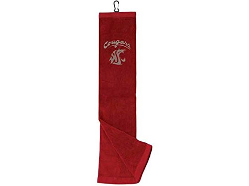 Team Golf NCAA Washington State Cougars Embroidered Golf Towel Checkered Scrubber Design Embroidered Logo Team Golf NCAA Washington State Cougars Embroidered Golf Towel Checkered Scrubber Design Embroidered Logo