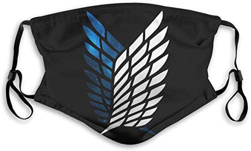 Secutoryang Cloth Face Mask Washable Attack On Titan Scouting Legion Anti Filter Dust Cycling Mouth Mask Reusable Printed