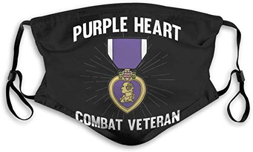 Secutoryang Cloth Face Mask Washable Purple Heart Us Army Veteran Military Medal Anti Filter Dust Fabric Mouth Mask Reusable Printed