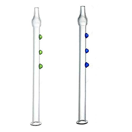 8 inch Clear Honey Straw 2Pack s -Blue PlusGreen-