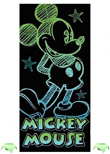Disney Mickey Mouse Glow Towel and Turtleback Coasters Beach Vacation Accessory Set