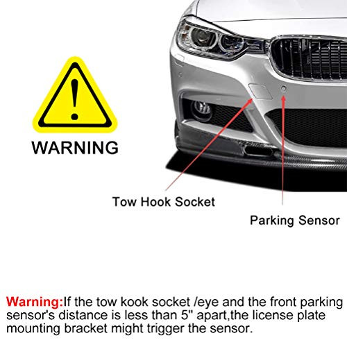 License plate bracket tow hook bar for WRX STI 2015-2019 Carbon Fiber License Plate Frame Matte Powder Coated Aluminum with Screw Caps -1 Piece）