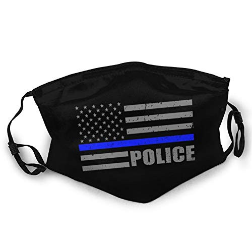 Police Officer Thin Blue Line American Flag Fun Adult dust mask Scarf face Towel face Towel for Camping