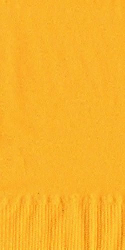 50 Plain Solid Colors Dinner Hand Towel Napkins Paper - Harvest Yellow/School Bus Yellow