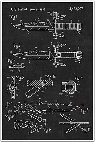 Weapons Patent Print Survival Knife Blueprint Patent Patent Poster Blueprint Poster Art Gift Poster Print Patent Poster