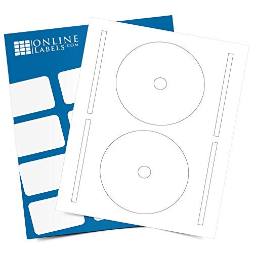 4.65 Inch Full-Face CD/DVD Labels  and  Spine Label - Pack of 200 Sets of CD/DVD Stickers 100 Sheets - Inkjet/Laser Printer - Online Labels