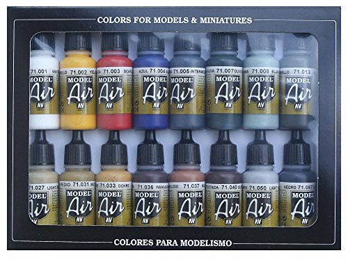 Vallejo WWII Allied Model Air Paint, 17ml (Pack of 16)
