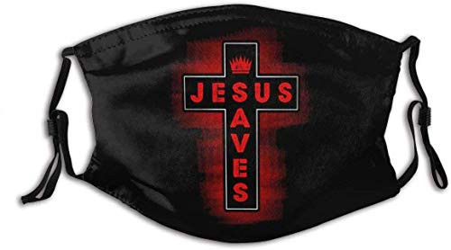 Secutoryang Cloth Face Mask Washable Christian Jesus Saves Anti Filter Dust Fabric Mouth Mask Reusable Custom Unisex