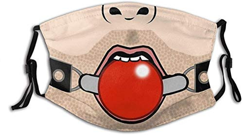 Secutoryang Cloth Face Mask Washable Ball_Gag_face_mask_Funny_Gay_BDSM_Fetish_ Face Covering Mask Fabric Mouth Mask Reusable Printed for Adult Men Women Young