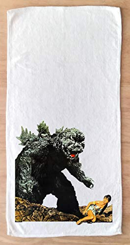 FlonzGift Hand Towel Godzilla Vintage Kaiju Movie Poster Print Microfibre Towel 12 inchx25 inch
