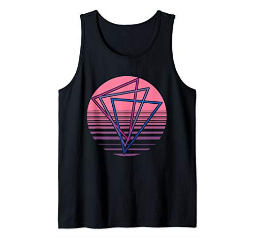Bi Pride Vaporwave Triangle Bisexual Pride Bi Flag LGBT Tank Top